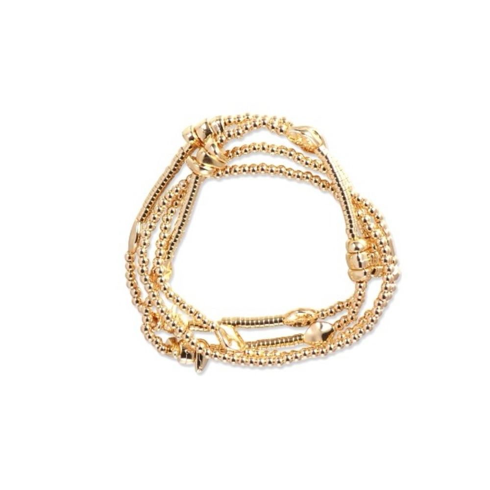 New Style & Co Gold-Tone 4-Pc. Set Beaded Stretch Bracelets